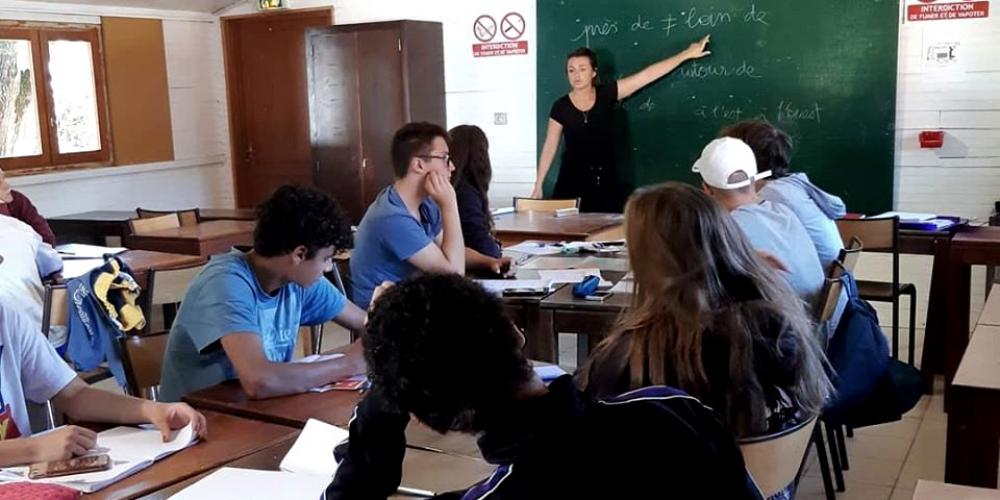 Accueil de Séjour Linguistique Salle de classe du domaine du Pignada